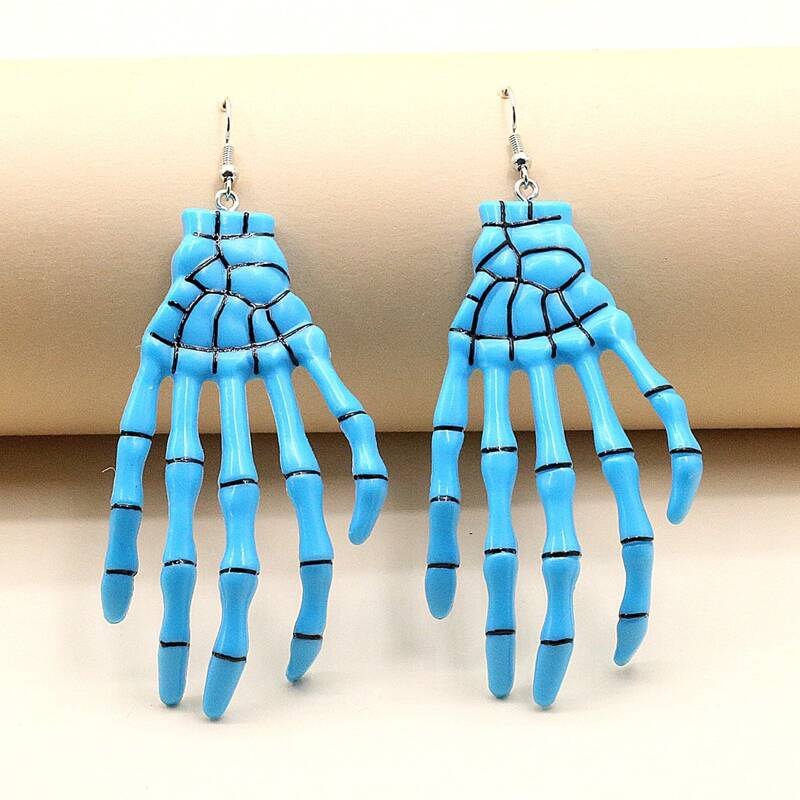 

Skeleton Drop Earrings, Blue