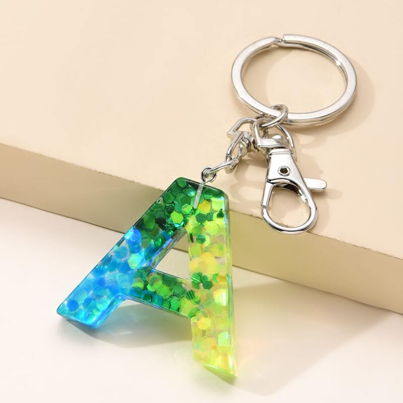

Letter Pendant Keychain, Multicolor