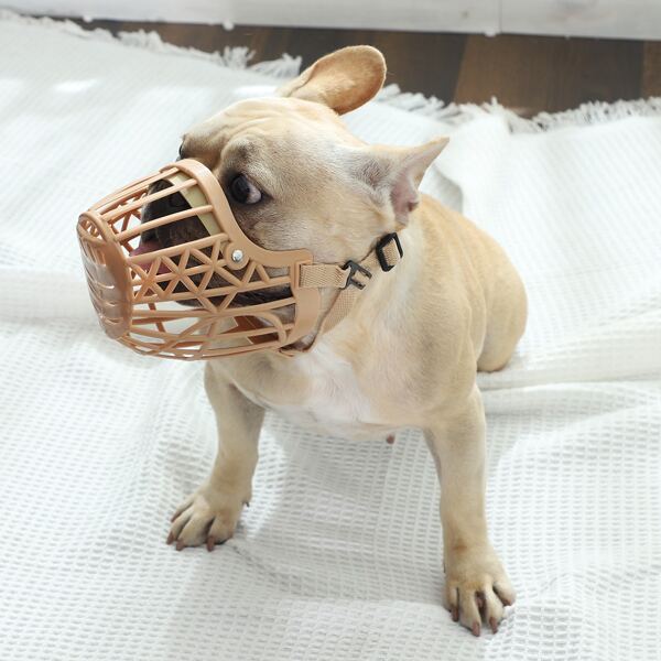 

1pc Basket Dog Muzzle, Beige