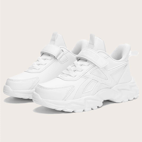 

Boys Minimalist Textured Lace-up Front Sneakers, White