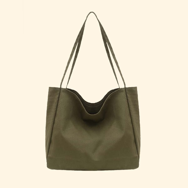 

Large Capacity Canvas Shopper Bag, Green