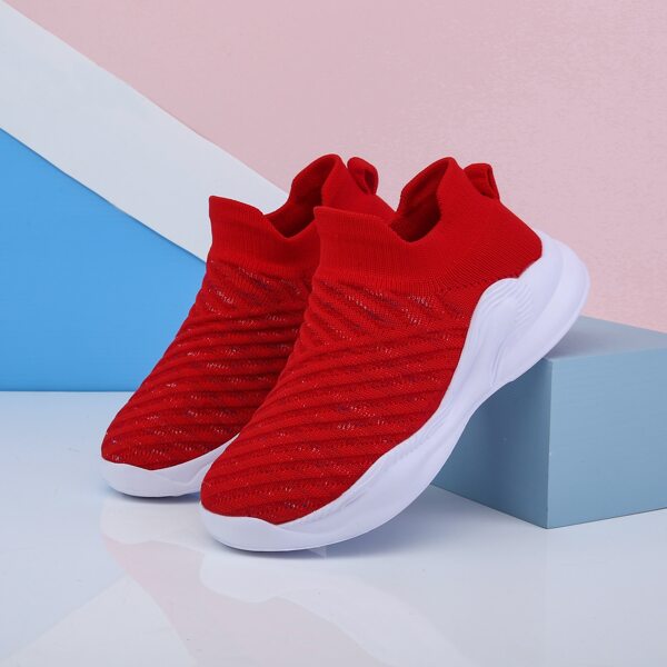 

Kids Knit Detail Slip On Sneakers, Red
