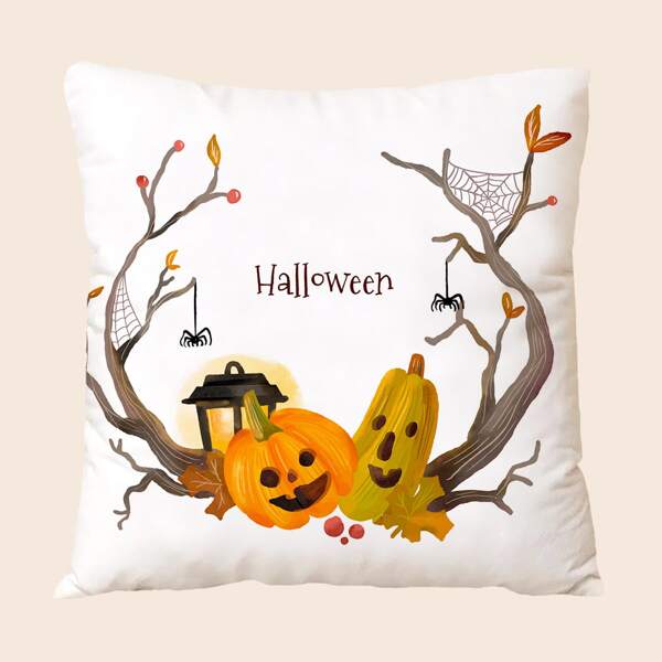 

Halloween Pumpkin Cushion Cover Without Filler, White