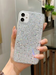 Apple 2000s Fashion Y2k Glitter Phone Case Compatible With IPhone15/15Plus/15Pro/15Promax - Silver - View 1