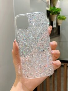 Apple 2000s Fashion Y2k Glitter Phone Case Compatible With IPhone15/15Plus/15Pro/15Promax - Silver - View 2