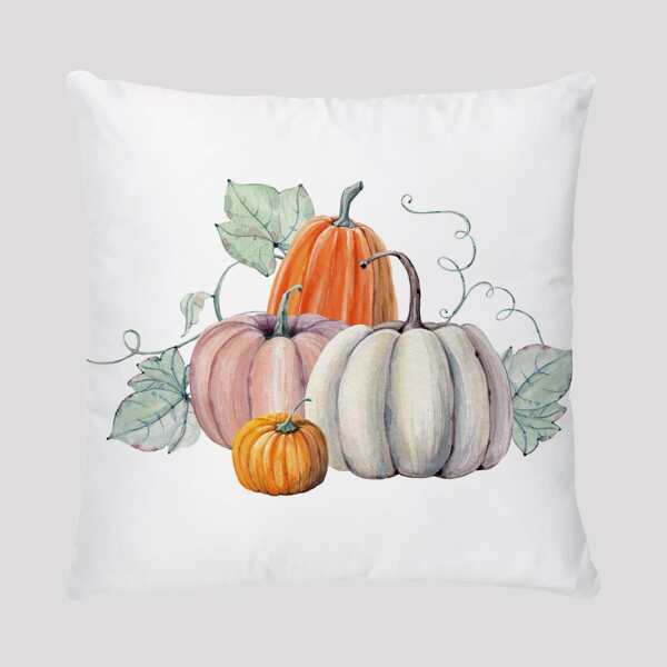 

Pumpkin Print Cushion Cover Without Filler, Multicolor