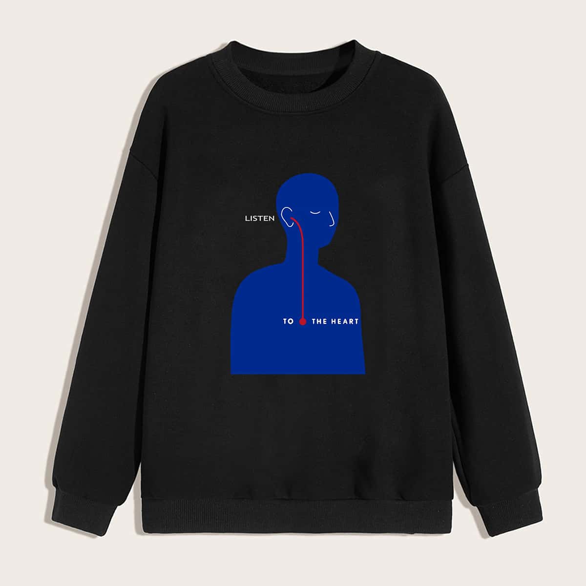 

Guys Slogan Graphic Sweatshirt, Black