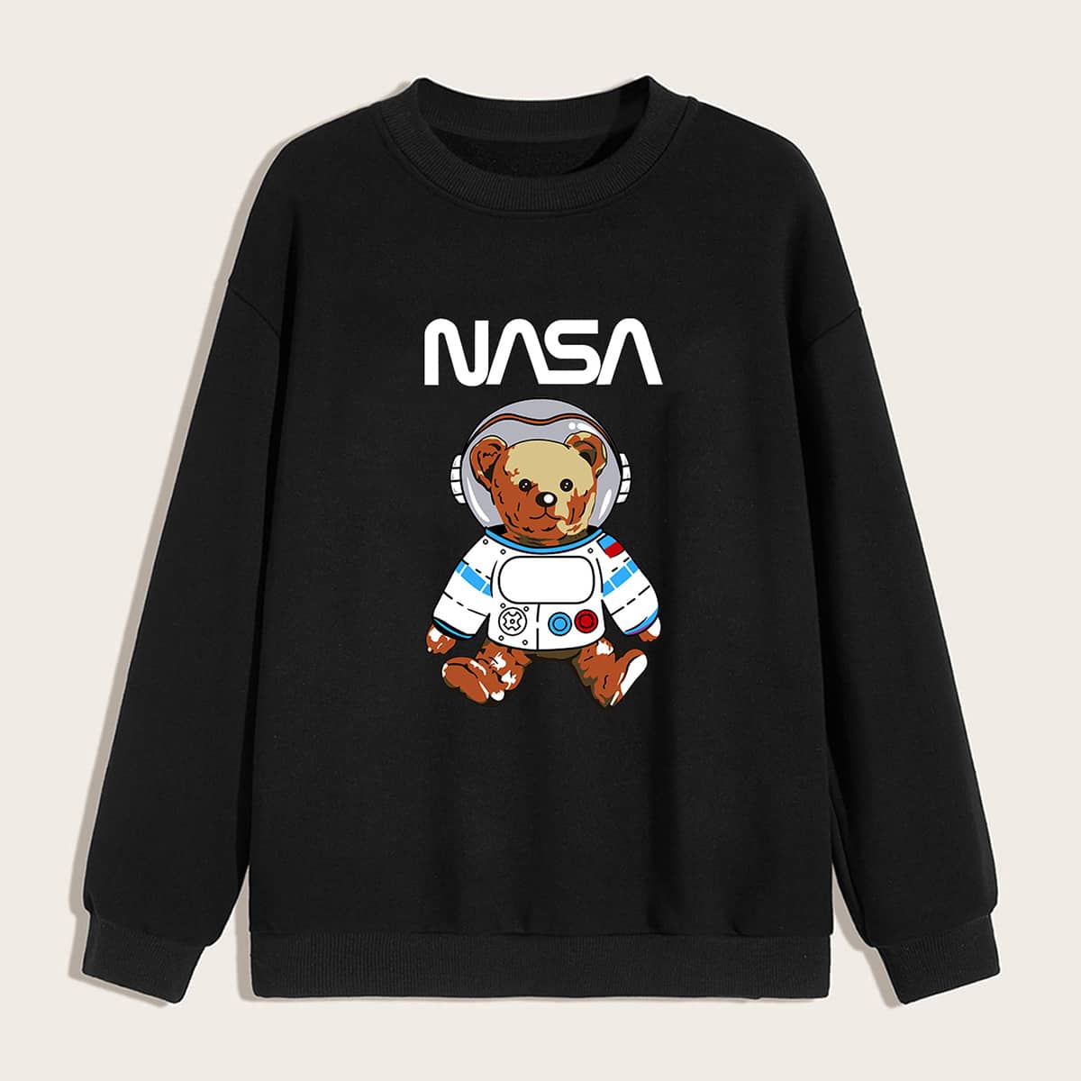 

Guys Bear & Letter Graphic Sweatshirt, Black