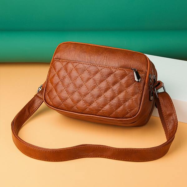 

Quilted Crossbody Bag, Brown