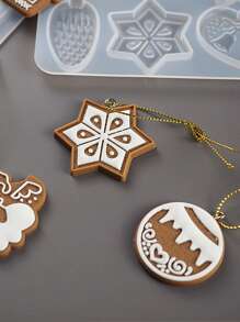 1pc Christmas Pendant DIY Epoxy Mold - White - View 3