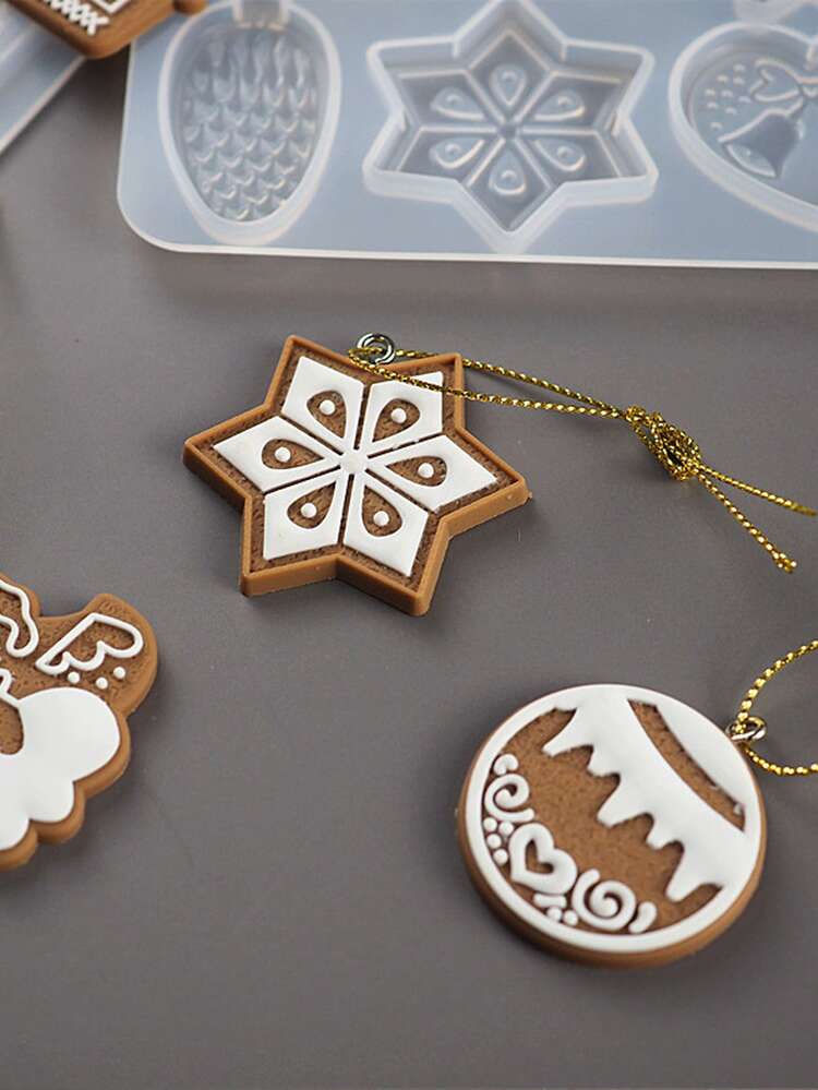 1pc Christmas Pendant DIY Epoxy Mold - White - View 3