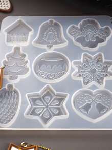 1pc Christmas Pendant DIY Epoxy Mold - White - View 4