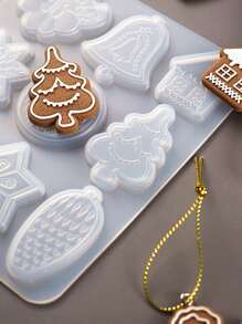 1pc Christmas Pendant DIY Epoxy Mold - White - View 5