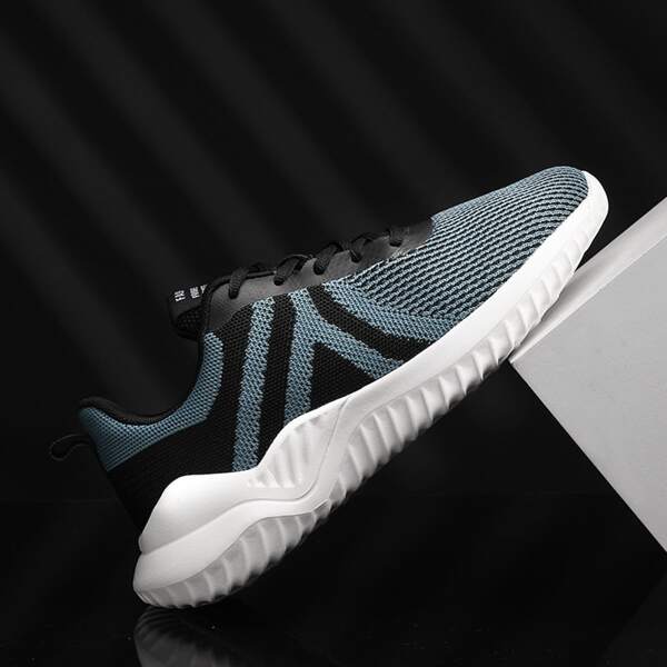

Men Two Tone Lace Up Front Sneakers, Blue