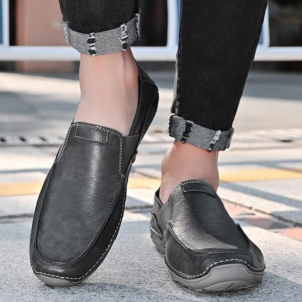 

Men Vintage Slip On Loafers, Grey