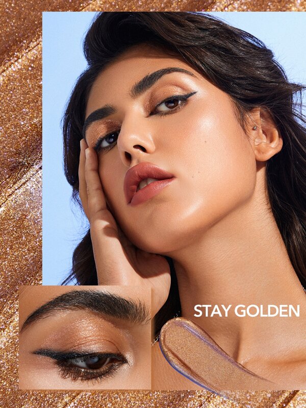 SHEGLAM Jelly Wow Eyeshadow PopStay Golden Long Lasting Glitter Eyeshadow Gel High Shine Gold