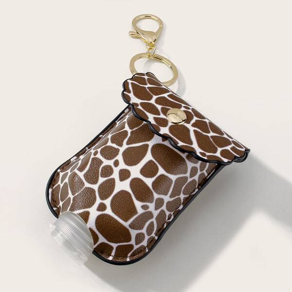 

Giraffe Graphic Scallop Trim Bag Charm, Brown