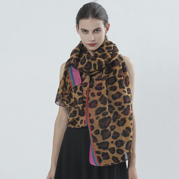 

Leopard Print Scarf, Multicolor