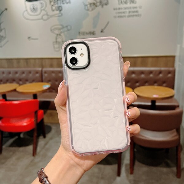 

Contrast Frame Phone Case, Pink