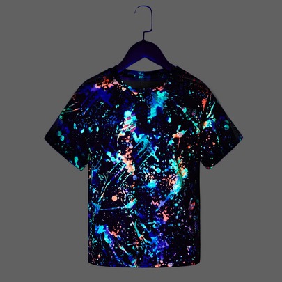 Boys Reflective Splash Ink Print Tee