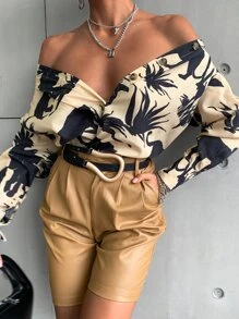 動物和植物圖案襯衫 - 彩色 - 查看 6