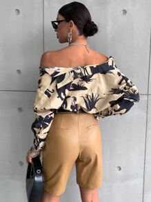 動物和植物圖案襯衫 - 彩色 - 查看 2