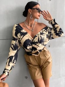 動物和植物圖案襯衫 - 彩色 - 查看 3