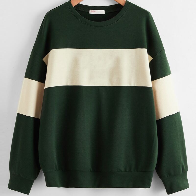 

Colorblock Drop Shoulder Sweatshirt, Multicolor