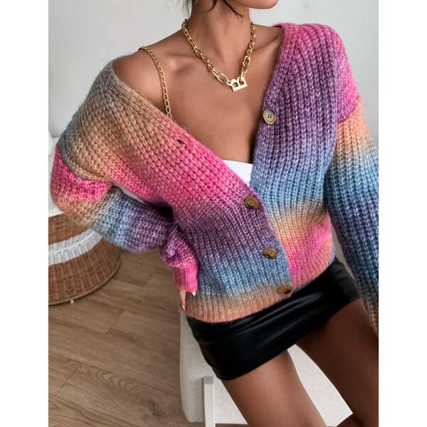 

Ombre Drop Shoulder Cardigan, Multicolor