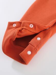 Peninsula Baby 嬰兒卡通和條紋印花耳朵細節連身褲 - 橘色 - 查看 5