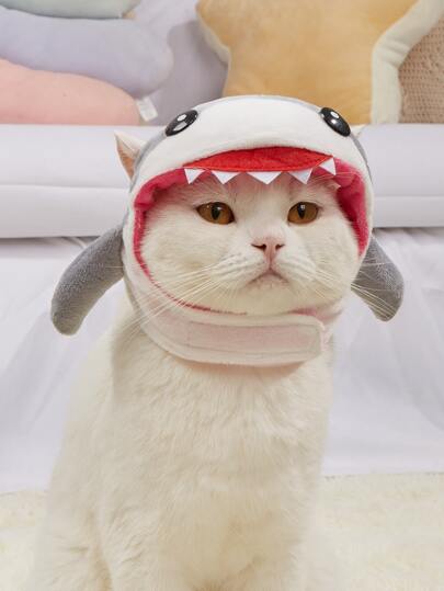 1 Pièce Chapeau Pour Costume Pour Animaux De Compagnie En Forme De Requin Pour Chats Et Chiens