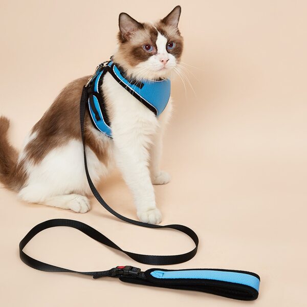 

1pc Breathable Pet Harness & 1pc Leash, Multicolor