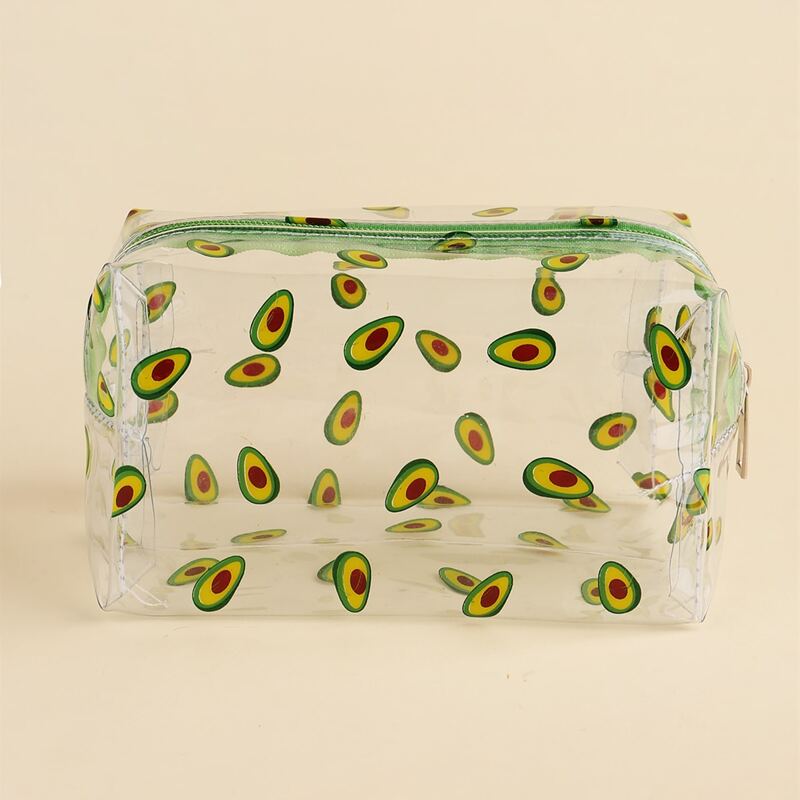 

Fruit Painted Square Makeup Bag, Clear