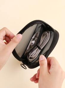 女士日常佩戴网眼方形化妆包 - 黑色 - 查看 3