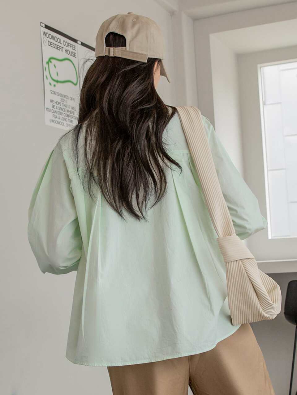 Solid Fold Pleated Shirt