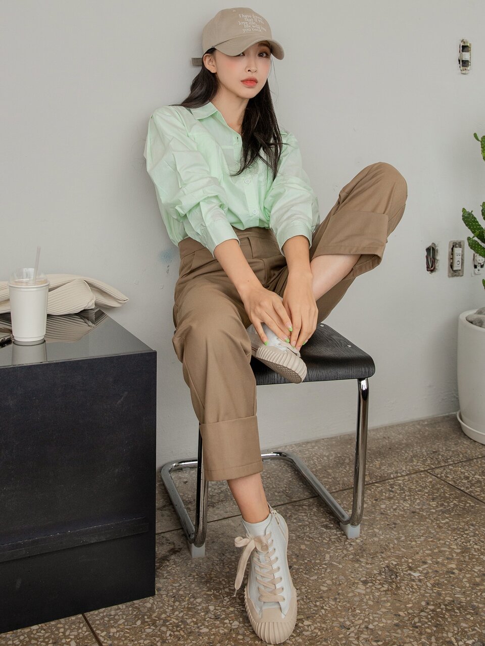 Solid Fold Pleated Shirt