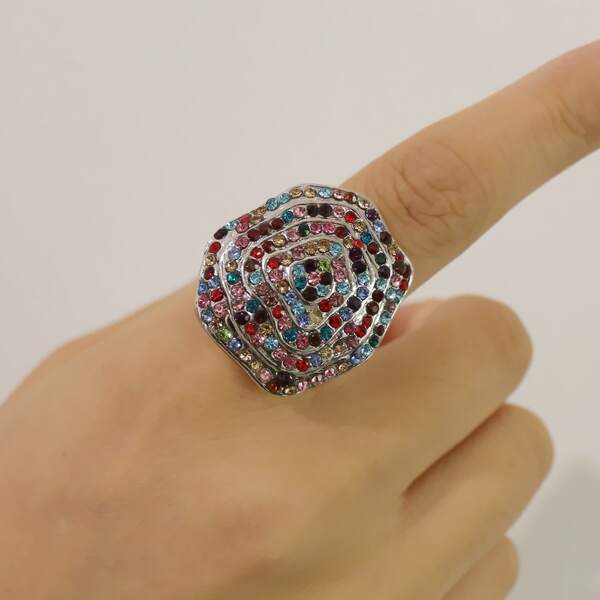 

Rhinestone Decor Ring, Multicolor
