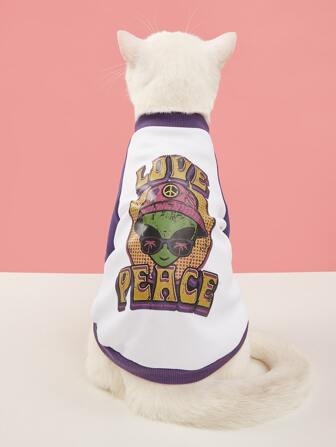 Camiseta de mascota con estampado de letra