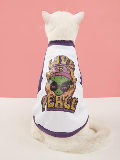 T-shirt pour animaux de compagnie avec motif lettre