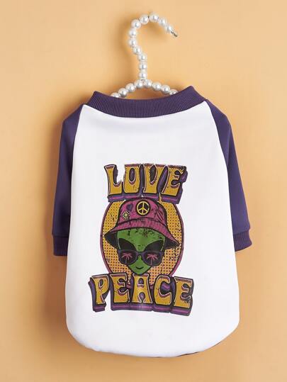 Camiseta de mascota con estampado de letra