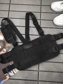 Bolsa Chaleco De Hombre Con Múltiples Bolsillos - Negro - Ver 3