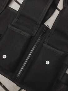 Bolsa Chaleco De Hombre Con Múltiples Bolsillos - Negro - Ver 4