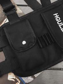Bolsa Chaleco De Hombre Con Múltiples Bolsillos - Negro - Ver 5
