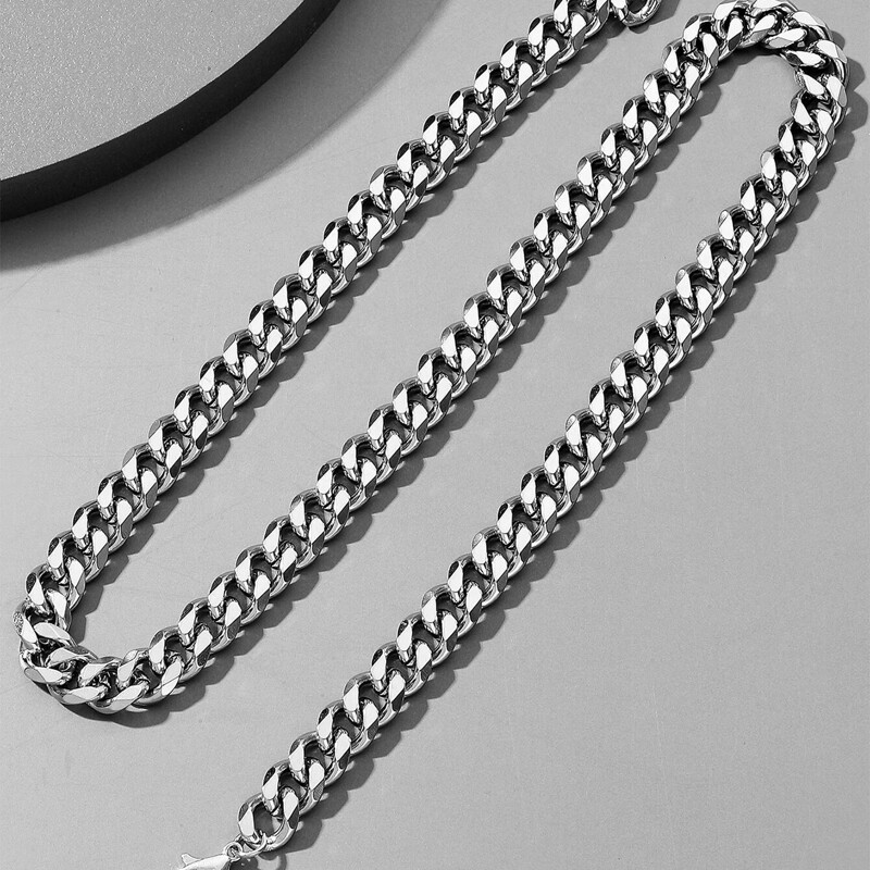 

Guys Minimalist Chain Necklace, Silver