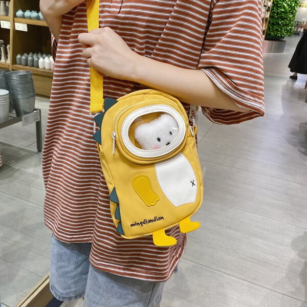 

Cartoon Design Letter Detail Novelty Bag, Yellow