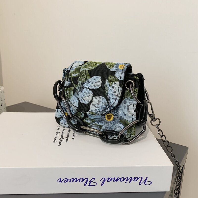 

Flower Pattern Satchel Bag, Multicolor