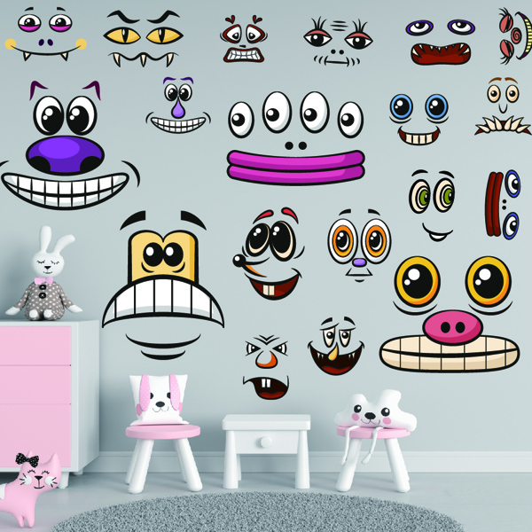 

Cartoon Graphic Wall Sticker, Multicolor