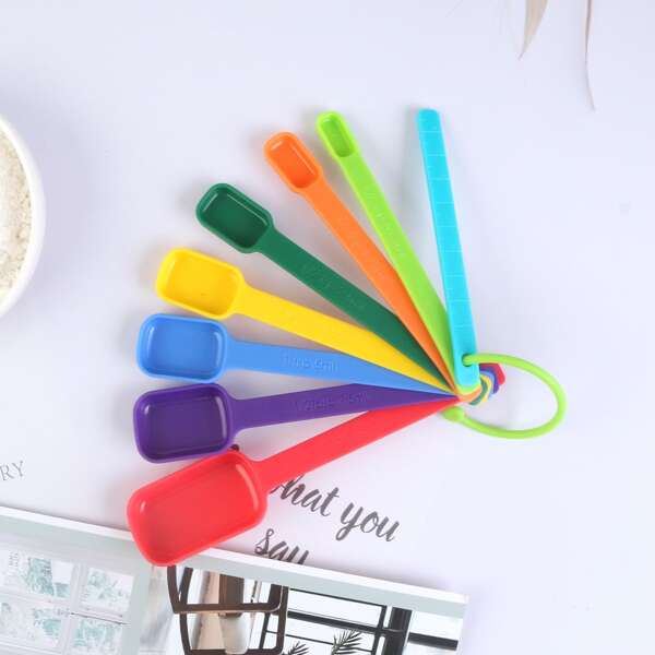 

8pcs Letter Graphic Measuring Spoon, Multicolor