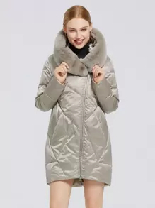 MIEGOFCE Áo khoác có dây kéo phía trước - Xám - Xem 1