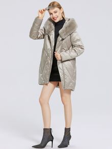 MIEGOFCE Áo khoác có dây kéo phía trước - Xám - Xem 3